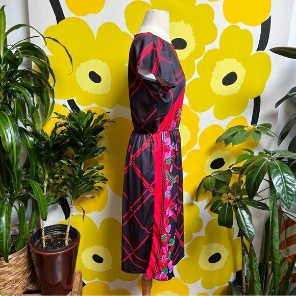 Vivid Vintage 1970s Disco Secretary Style Cinch Waist Midi Dress - Picture 6 of 8